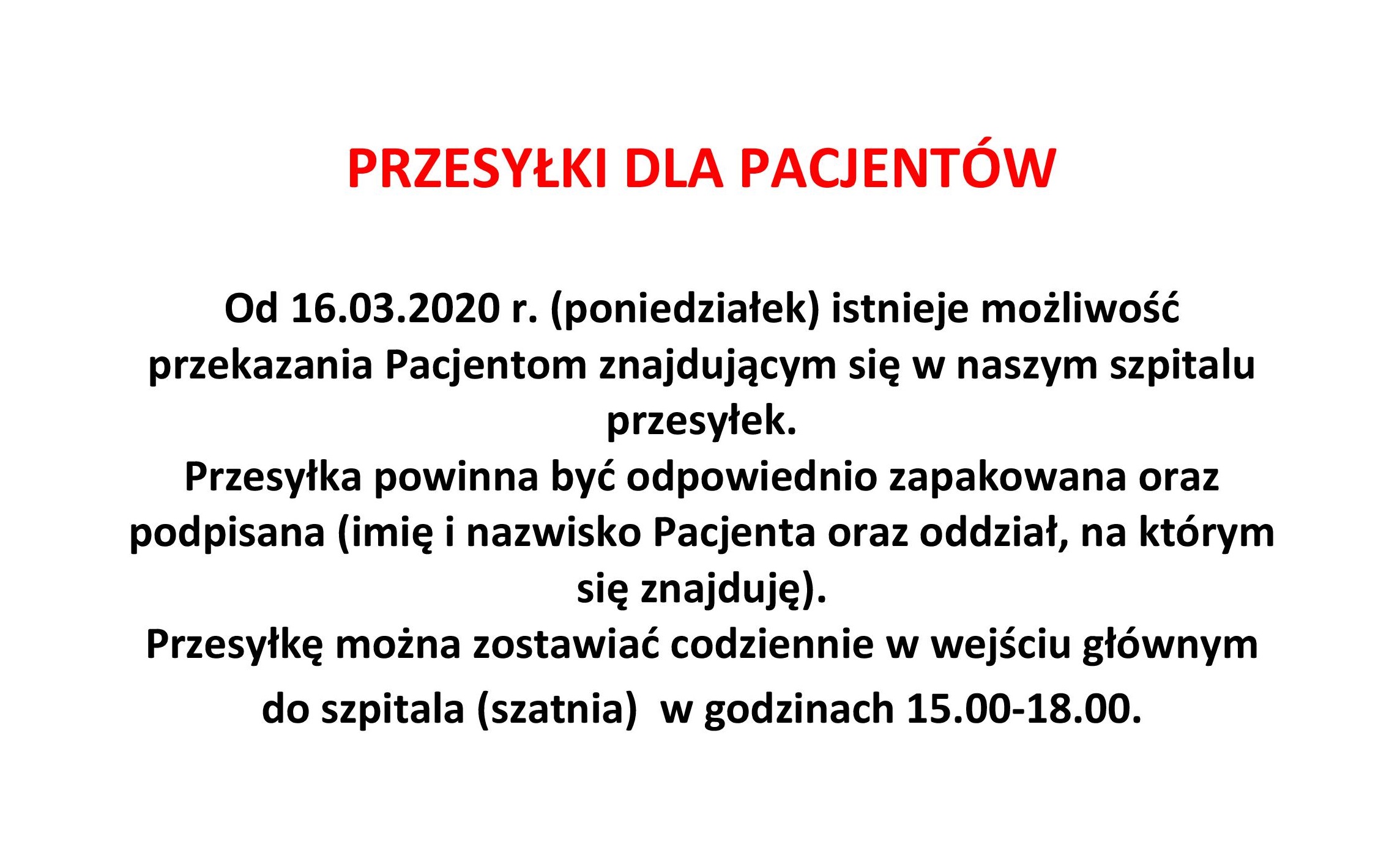 przesyłka nowe